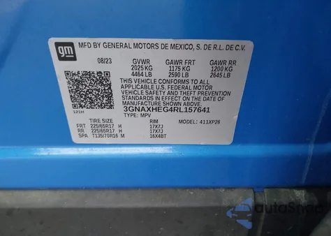 2024 Chevrolet Equinox Fwd Ls из США, поврежденный, VIN 3GNAXHEG4RL157641